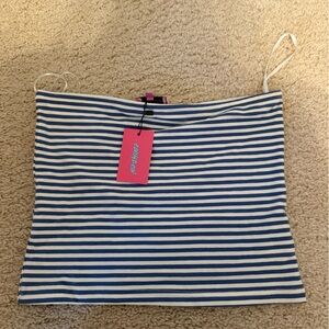 Blue and White Striped Tube top